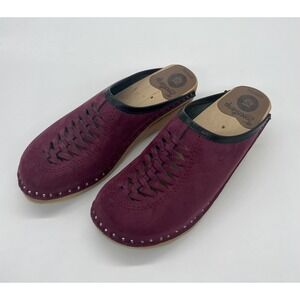 Troentorp Clogs Burgundy Shoes suede size EU 36‎ US 6 Casual Comfy Work